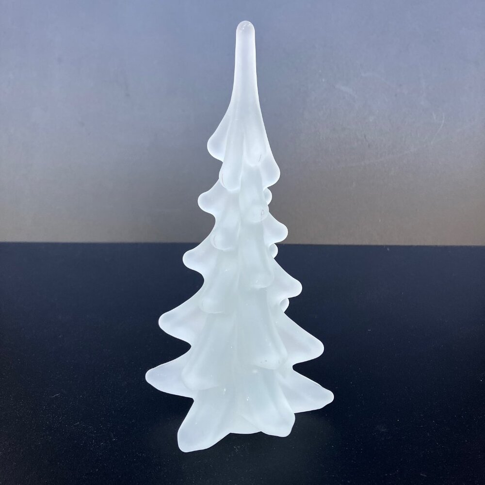 Satin Frosted Glass 8" Christmas Tree